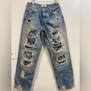 We The Free Distressed Blue Boyfriend Jeans